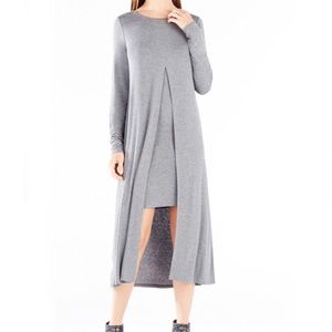 BCBGMAXAZRIA Ayana Layered Front Slit Midi Dress